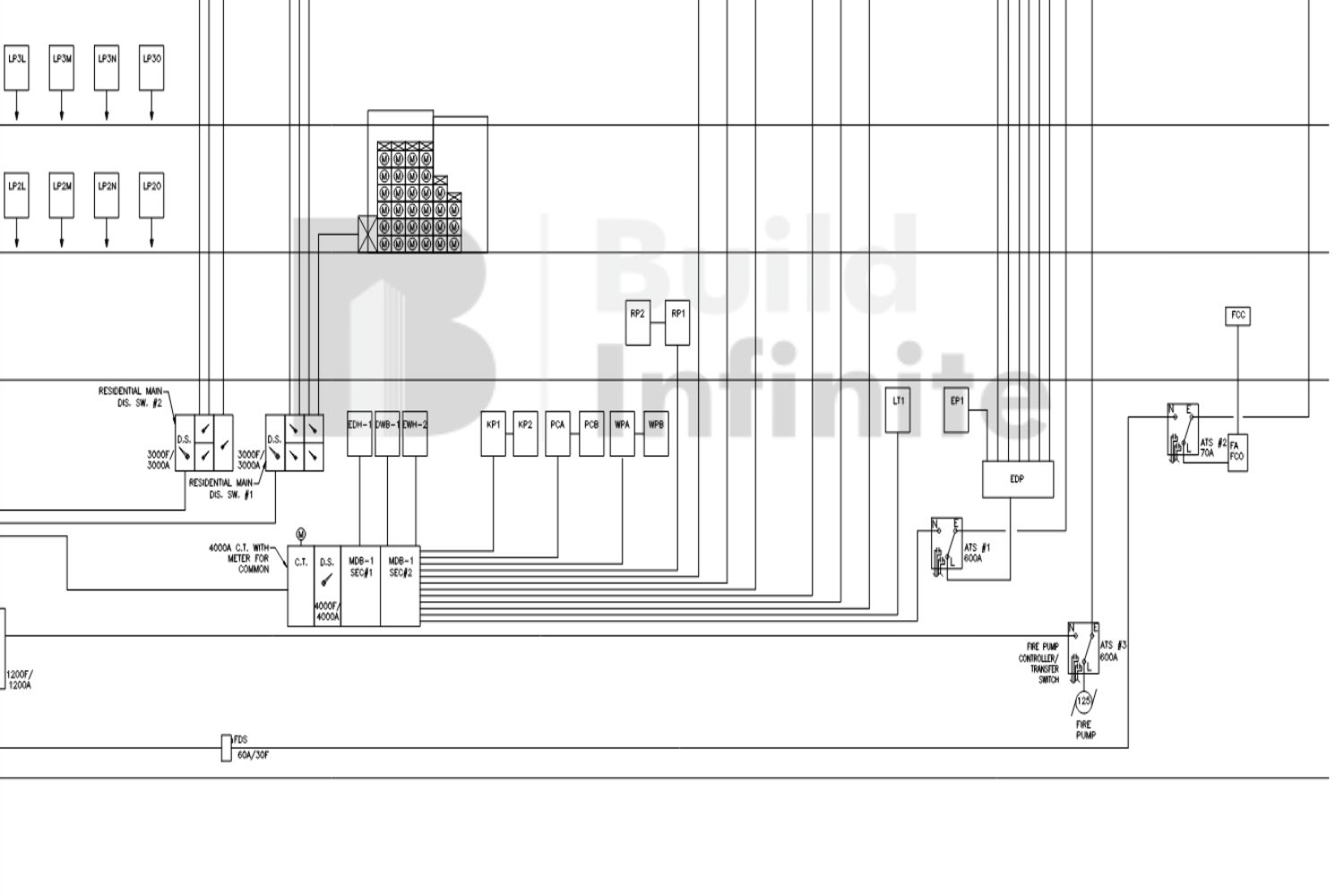 2D 1 Line Electrical Drawing Services